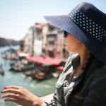 Girl on Rialto Bridge, Venice, Italy