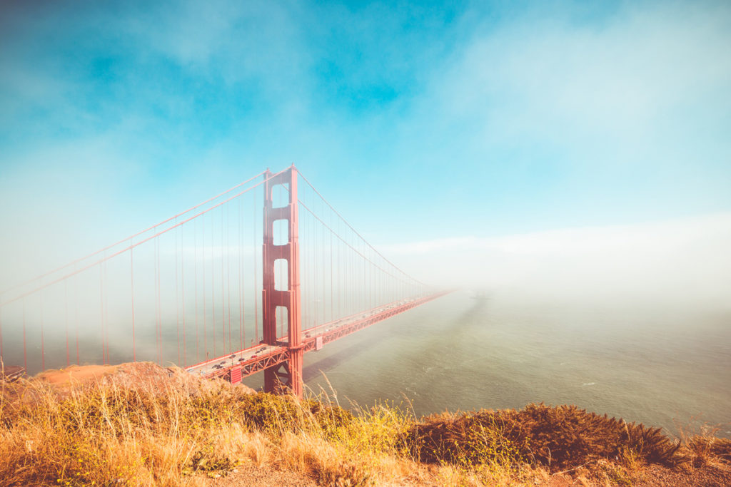 Colorful Golden Gate Bridge
